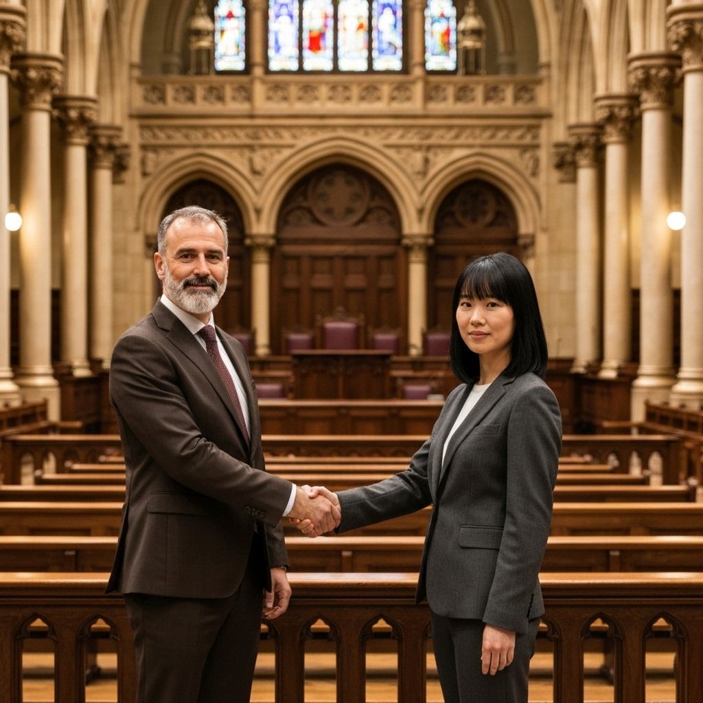 Professional lawyers in business attire